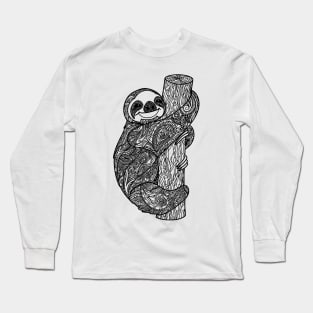 Sloth Zentangle Long Sleeve T-Shirt